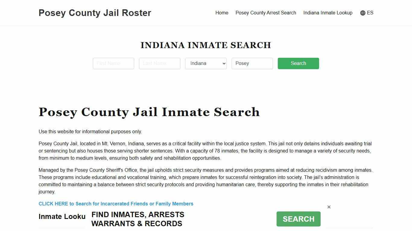 Posey County Jail Roster Lookup, IN, Inmate Search